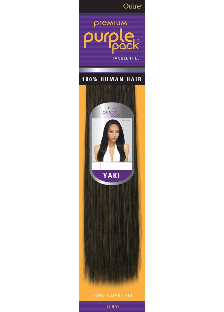 Outre Premium Purple Pack Yaki 100% Human Hair 16 Inches
