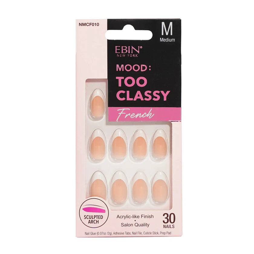 Ebin New York Mood: Too Classy French Press On Nails - French 010