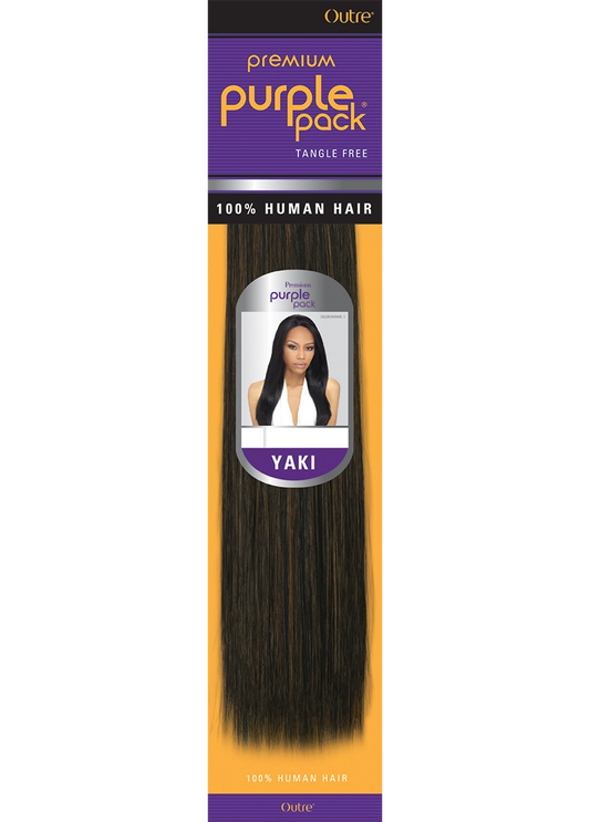 Outre Premium Purple Pack Yaki 100% Human Hair 16 Inches