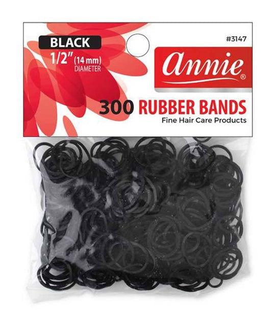 Annie 300 Black Rubber Bands
