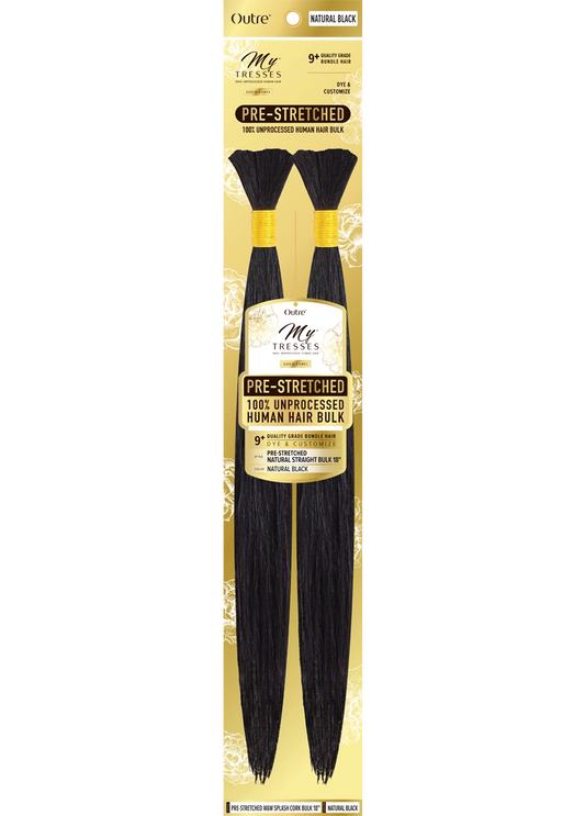 My Tresses Gold Label Prestretched 100% Human Hair Boho Bulk Straight 18in