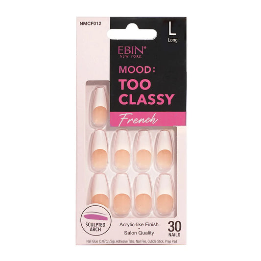 Ebin New York Mood: Too Classy French Press On Nails - French 012