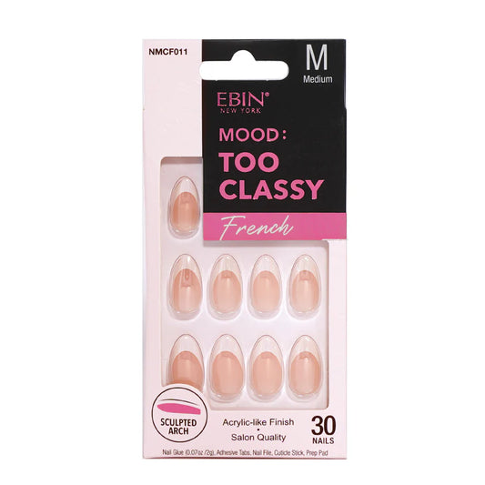 Ebin New York Mood: Too Classy French Press On Nails - French 011