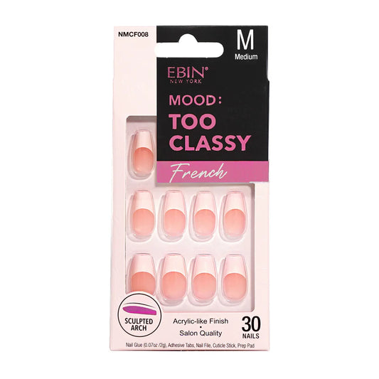 Ebin New York Mood: Too Classy French Press On Nails - French 008