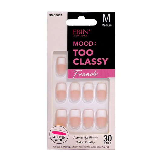 Ebin New York Mood: Too Classy French Press On Nails - French 007