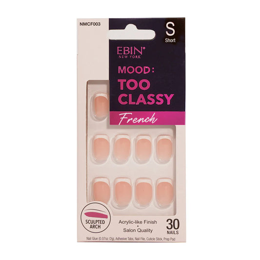 Ebin New York Mood: Too Classy French Press On Nails - French 003