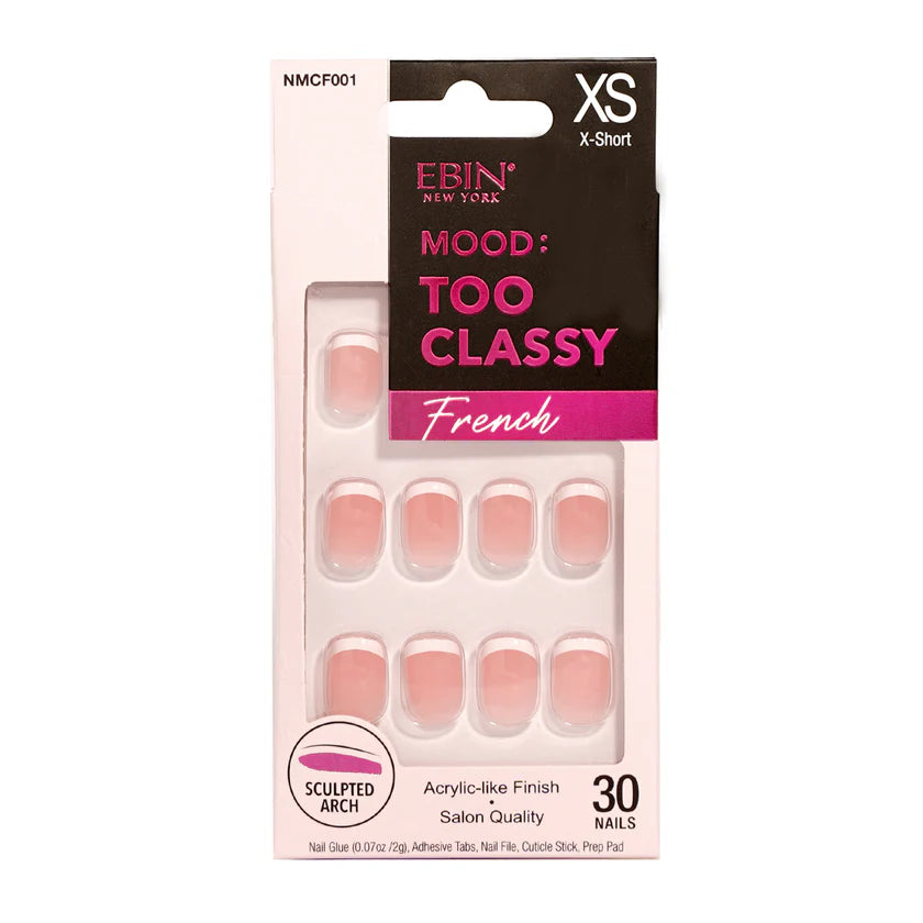 Ebin New York Mood: Too Classy French Press On Nails - French 001