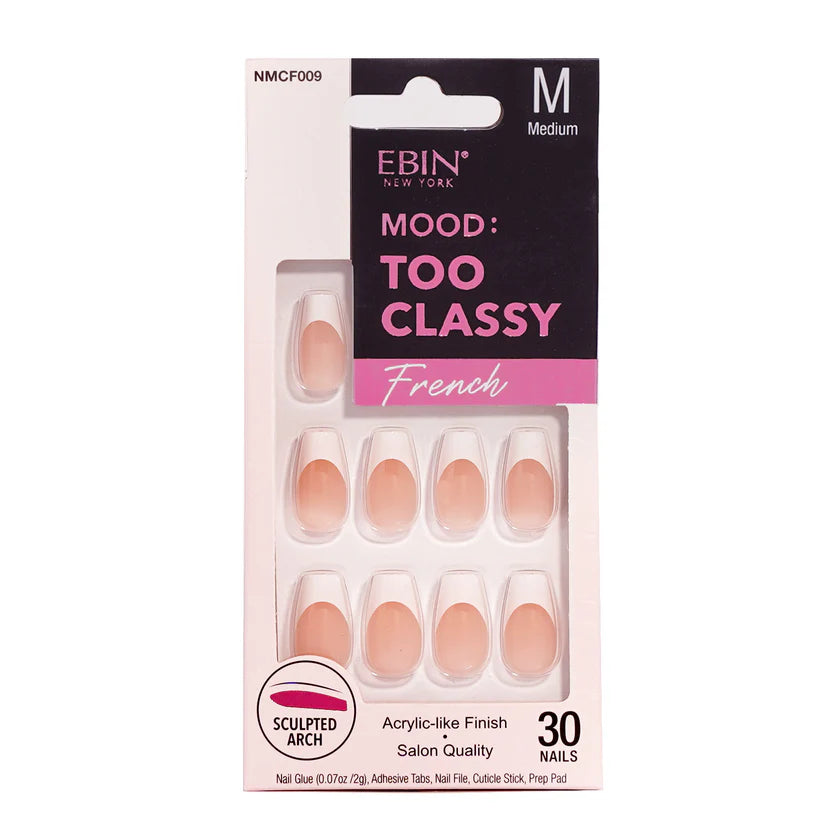 Ebin New York Mood: Too Classy French Press On Nails - French 009